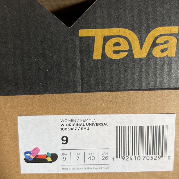 New in the box Teva original universal SMU 90s multi color sandals Sz Various - Picture 11 of 11